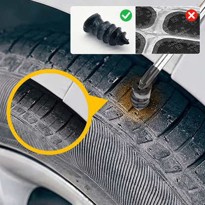 alluma. | Réparez vos Crevaisons en 60 Secondes - Kit de 50 Vis en Caoutchouc pour Pneus + Tournevis OFFERT