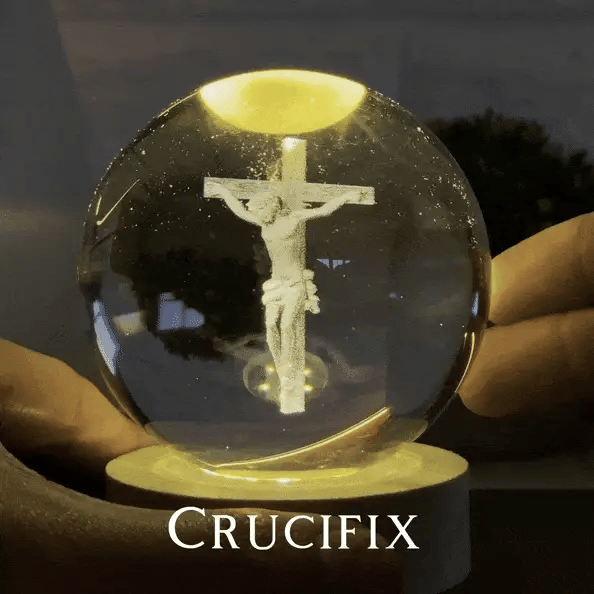 alluma. | Boule de Cristal avec Gravure Chrétienne